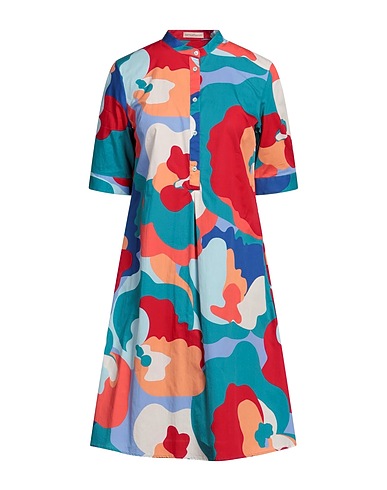 CAMICETTASNOB ひざ丈ワンピース ディープティール コットン 100%