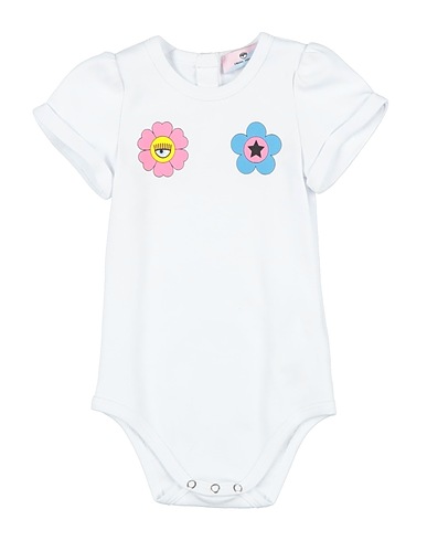CHIARA FERRAGNI Baby bodysuit White 100% Cotton