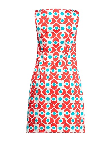 CAMICETTASNOB Short dress Red 97% Cotton, 3% Elastane