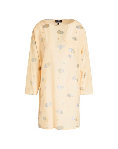 A.P.C. Short dress Apricot 58% Cotton, 40% Silk, 2% Polyester