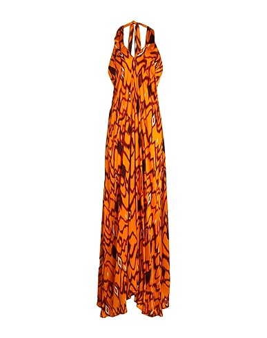 HANAMI D'OR Long dress Orange 75% Viscose, 25% Silk