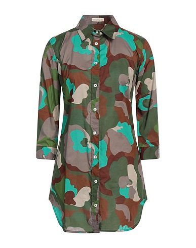 CAMICETTASNOB Camicie  e bluse fantasia Verde militare 100% Cotone
