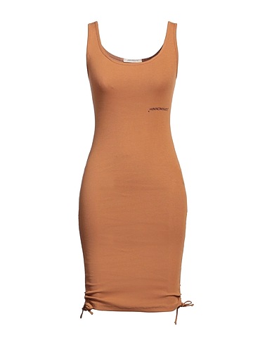 HINNOMINATE Sheath dress Camel 97% Cotton, 3% Elastane