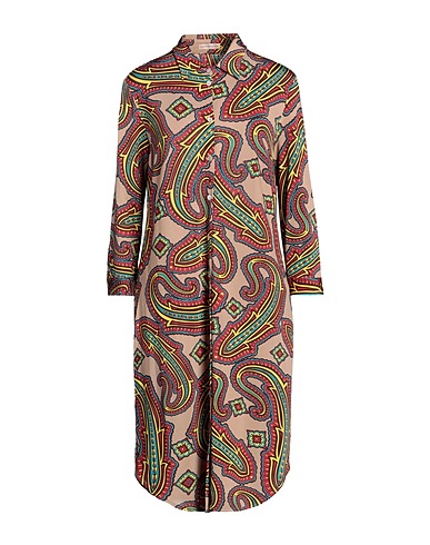 CAMICETTASNOB Midi dress Light brown 96% Viscose, 4% Elastane