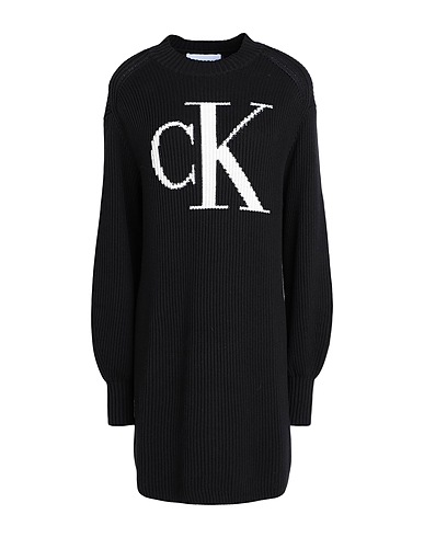 CALVIN KLEIN JEANS Kurzes Kleid Schwarz 100% Baumwolle