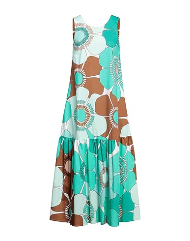 CAMICETTASNOB Long dress Green 97% Cotton, 3% Elastane