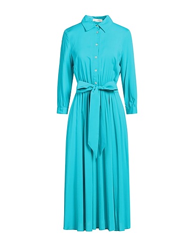 CAMICETTASNOB ひざ丈ワンピース TURCHESE レーヨン 100%