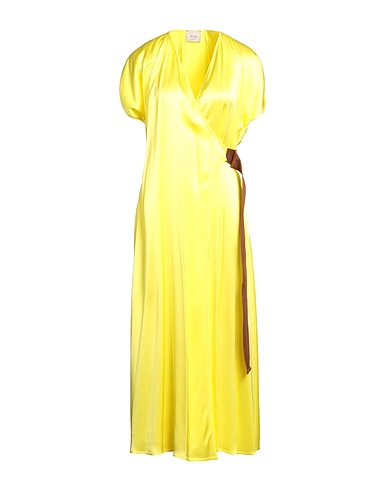 ALYSI Vestito lungo Giallo 71% Acetato, 29% Viscosa