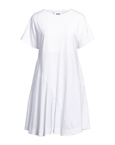 ALPHA STUDIO Short dress White 95% Cotton, 5% Elastane