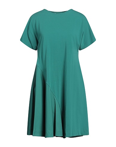 ALPHA STUDIO Short dress Green 95% Cotton, 5% Elastane