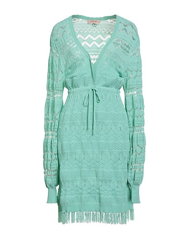 TWINSET Midi dress Light green 58% Viscose, 32% Polyamide, 10% Polyester