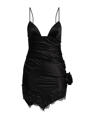 ALESSANDRA RICH Sheath dress Black 94% Silk, 6% Elastane, Cotton, Polyamide