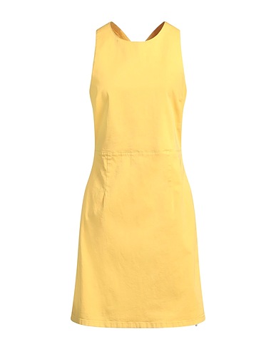 DEPARTMENT 5 Short dress Yellow 97% Cotton, 3% Elastane