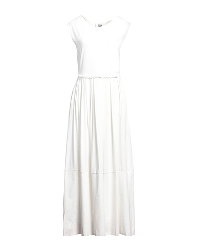 ALPHA STUDIO Long dress White 95% Cotton, 5% Elastane