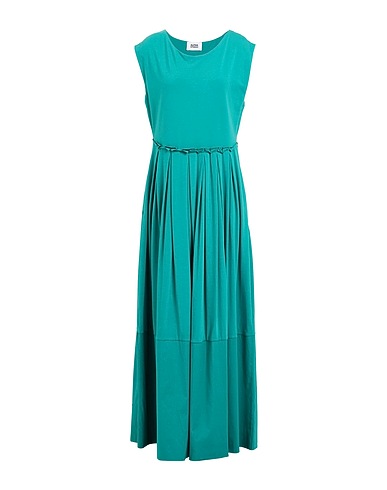ALPHA STUDIO Long dress Green 95% Cotton, 5% Elastane