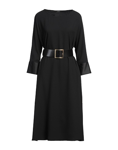 HANITA Midi dress Black 65% Acetate, 35% Viscose