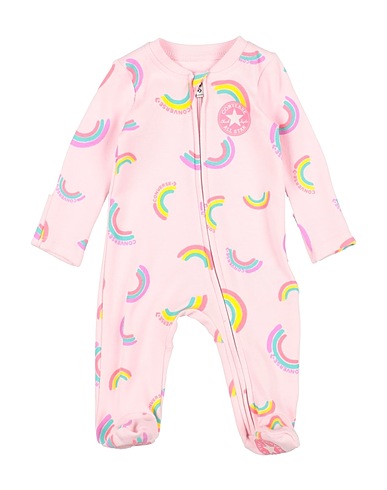 CONVERSE Baby jumpsuit  PRINTED FOOTED COVERALL Pink 60% Cotton, 40% Polyester