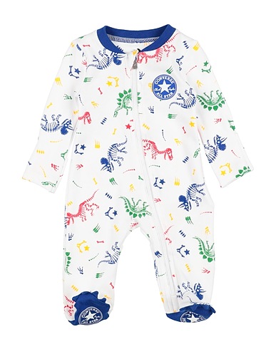 CONVERSE Baby jumpsuit  DINOS FOOTED COVERALL White 60% Cotton, 40% Polyester