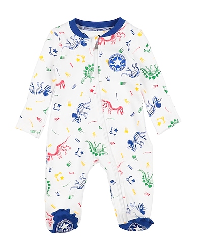 CONVERSE Baby Jumpsuits & Overalls DINOS FOOTED COVERALL BIANCO 60% Cotton, 40% Polyester