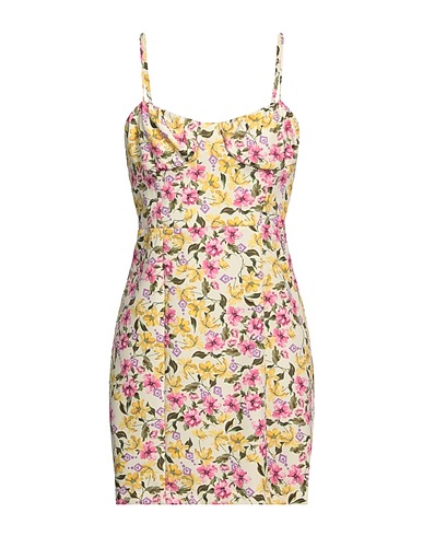 VICOLO Short dress Pastel yellow 100% Cotton