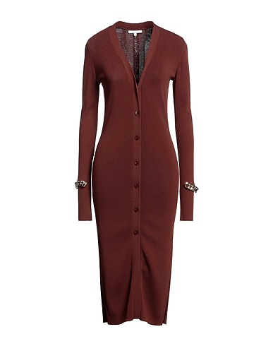 PATRIZIA PEPE Midi dress Dark brown 63% Viscose, 37% Polyamide, Aluminium, Copper