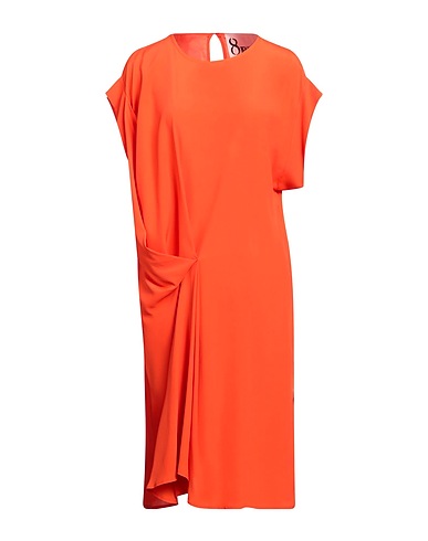 8PM Midi dress Orange 65% Acetate, 35% Silk