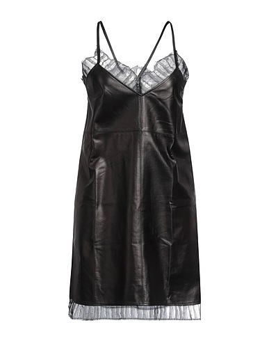 DONDUP Short dress Black 100% Lambskin