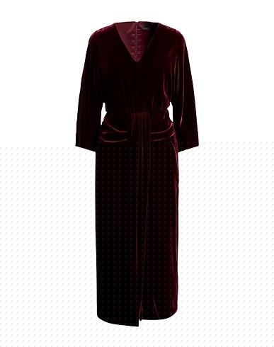 CLIPS Midi dress Burgundy 75% Viscose, 25% Silk