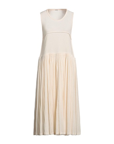 JIL SANDER Midi dress Cream 52% Cotton, 48% Polyester