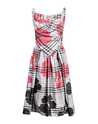 VIVIENNE WESTWOOD Midi dress Light grey 60% Cotton, 40% Polyester