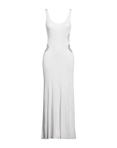 CHLOÉ Langes Kleid Weiß 67% Seide, 29% Leinen, 3% Polyamid, 1% Elastan
