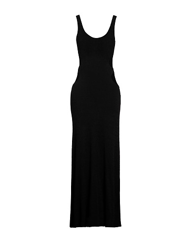 CHLOÉ Long dress Black 67% Silk, 29% Linen, 3% Polyamide, 1% Elastane