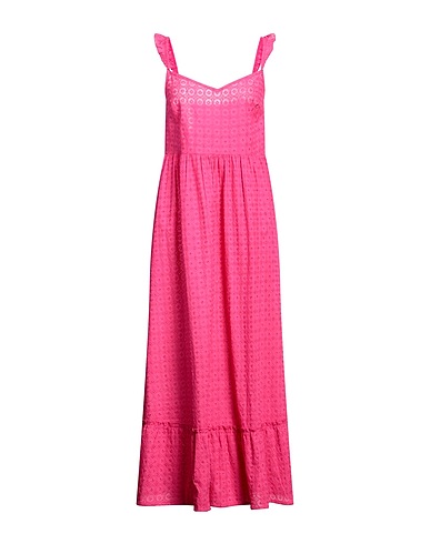 VERDISSIMA Langes Kleid Fuchsia 100% Baumwolle