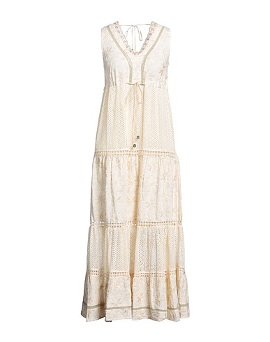 NKN NEKANE Vestito lungo Avorio 70% Viscosa, 18% Poliestere, 12% Lurex®