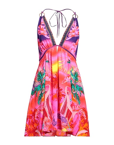 CAMILLA Vestito corto Magenta 100% Seta