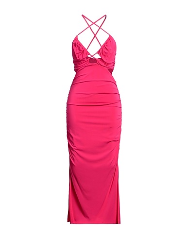 SIMONA CORSELLINI Midi dress Fuchsia 95% Viscose, 5% Elastane, Polyamide