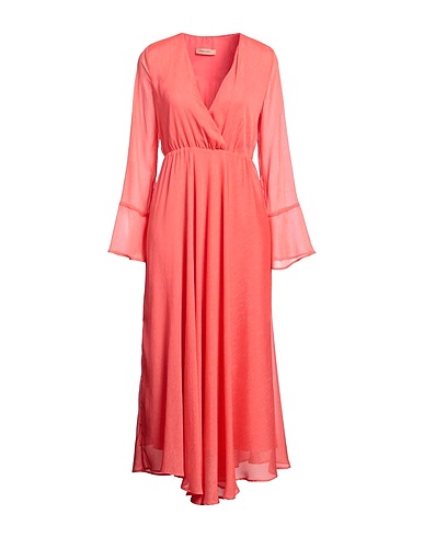 TWINSET Long dress Coral 100% Polyester