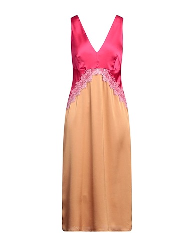 TWINSET Midi dress Fuchsia 100% Polyester, Polyamide