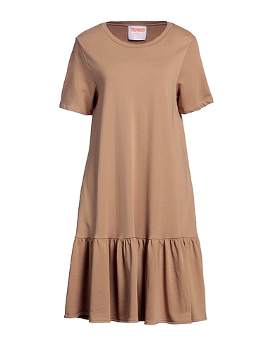 SUN 68 Short dress Camel 100% Cotton