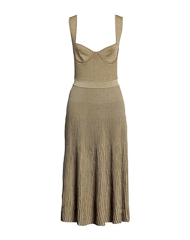 PINKO Vestito midi Oro 52% Viscosa, 28% Poliammide, 14% Poliestere, 6% Fibra di metallo