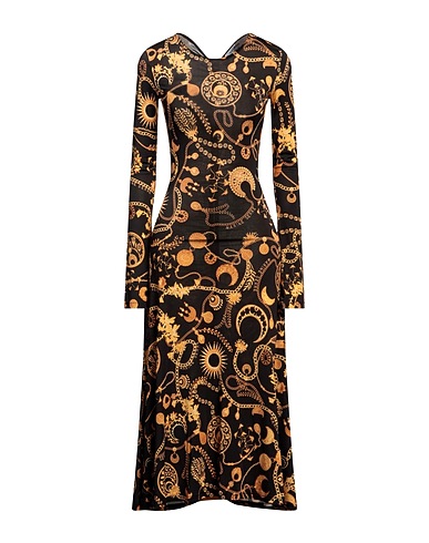 MARINE SERRE Midi dress Black 93% Viscose, 7% Elastane