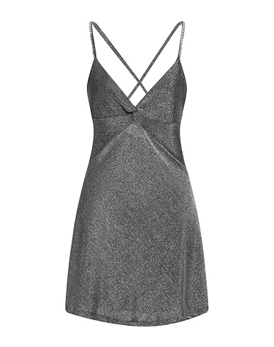 GAëLLE Paris Kurzes Kleid Silber 74% Nylon, 23% Metallfaser, 3% Elastische Fasern