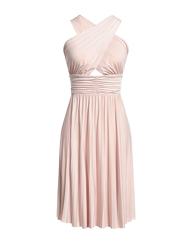 VICOLO Midi dress Beige 92% Polyester, 8% Elastane