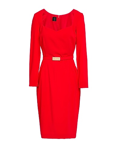 PINKO Midi dress Tomato red 98% Polyester, 2% Elastane