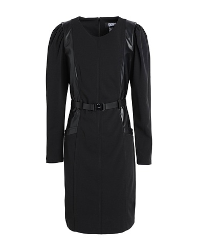 DKNY Short dress Black 66% Polyester, 30% Recycled polyester, 4% Elastane, Polyurethane