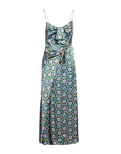SALONI Long dress Turquoise 100% Silk
