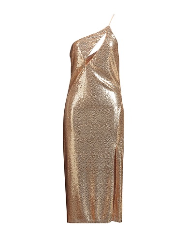 PATRIZIA PEPE Midi dress Gold 100% Polyamide, Polyester