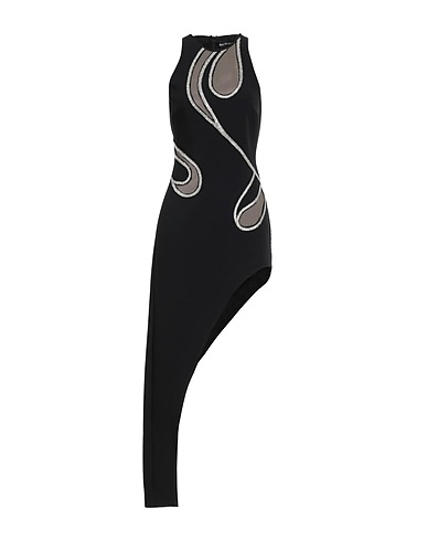 DAVID KOMA Short dress Black 52% Acetate, 45% Viscose, 3% Elastane, Vinyl