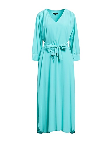 SEVENTY VENEZIA Long dress Sky blue 65% Acetate, 35% Silk