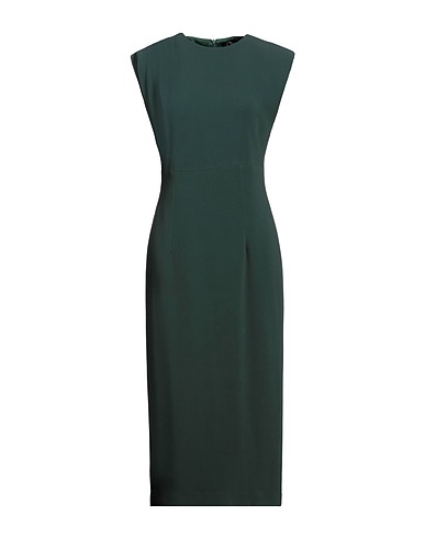 CLIPS Midi dress Dark green 66% Viscose, 30% Acetate, 4% Elastane